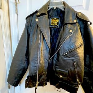 Genuine, leather motorcycle jacket, unisex